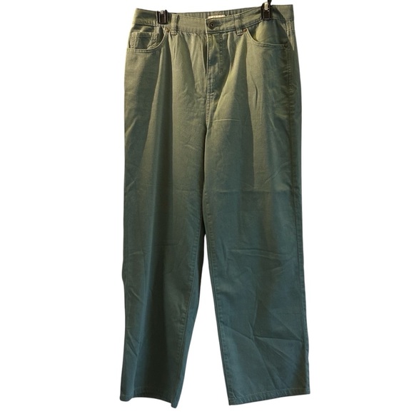 Style & Co Wide Leg Green Pants Size 12 Casual Comfortable - Picture 1 of 5